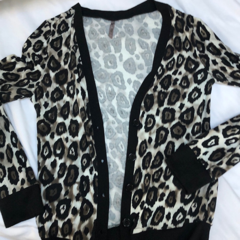 Heart & Hips Leopard Print Short Buttoned Cardigan